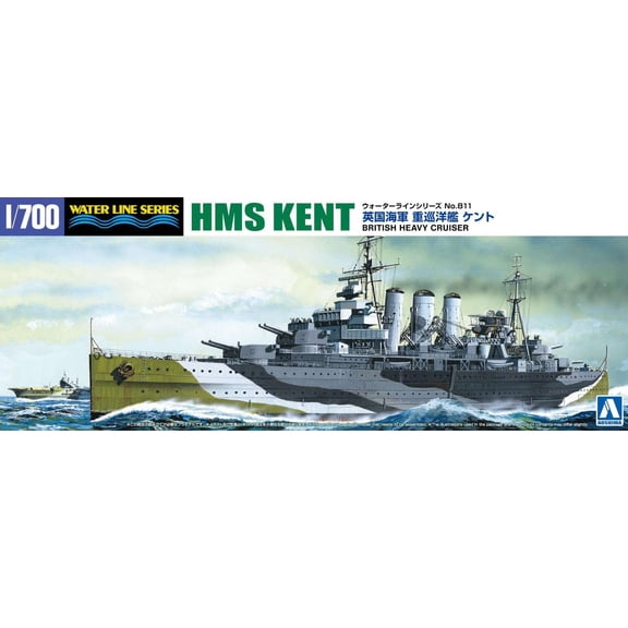 Aoshima Water Line Series HMS Kent Model Kit [British Heavy Cruiser]