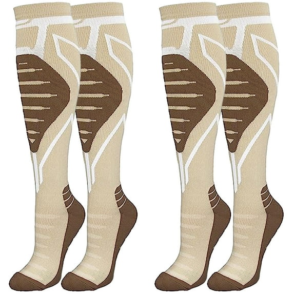 Aosijia (2 Pack) Sport Compression Socks for Men & Women 20-30 mmHg Knee High Closed Toe Circulation Support for Athletic, Travel, Nurse, Pregnant, XXL