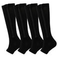 thumbnail image 1 of Aosijia 2 Pairs Zipper Compression Socks Unisex Open Toe Knee High Pressure Support for Improved Leg Circulation for Men Women, 1 of 7