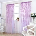 thumbnail image 1 of Aosijia 2 Pieces Willow Window Curtain Voile Tulle Room Salix Leaf Sheer Gauze Curtain Voile Panel Drapes Curtain Purple Color for Living Room Bedroom Balcony, 1 of 9