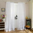 thumbnail image 1 of Aosijia 2Pcs/Set Window Curtain Polyester Solid Color Translucent Sheer Curtain 42x92Inch for Kitchen Bedroom Living Room, 1 of 8