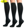 thumbnail image 1 of Aosijia 2XL(3 Pack) Zipper Compression Socks for Women Men, 15-30mmHg Closed Toe Knee High Support Socks, Wide Plus Size Calf Compression Stockings for Running,Nurse,Travel,Cycling,Athletic, 1 of 11