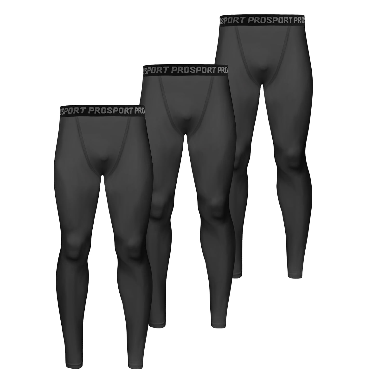 Aosijia 3 Pack Men Compression Pants Athletic Baselayer Workout Legging