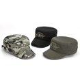 thumbnail image 1 of Aosijia 3 Pack Unisex Trucker Hat Embroidery Cotton Flat Top Sun Protection Hat Vintage Military Camouflage Casual Adjustable Sports Cap for Men Women, 1 of 8