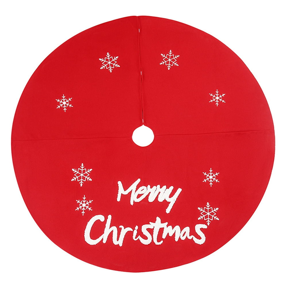 Aosijia 48 Inch Christmas Tree Skirt Red Large Plush Christmas Tree Mat