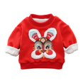 thumbnail image 1 of Aosijia Baby Toddler Pullover Sweatshirt Tiger Pattern Round Neck Long Sleeves Winter Girls Boys Festive New Year Clothes Red, 1 of 11