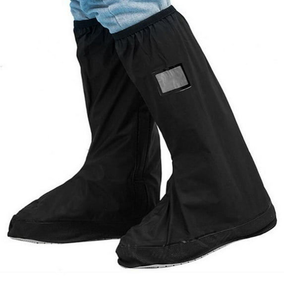 Aosijia Black Waterproof Rain Boot Shoe Cover with reflector (1 Pair)(S-XXXL)
