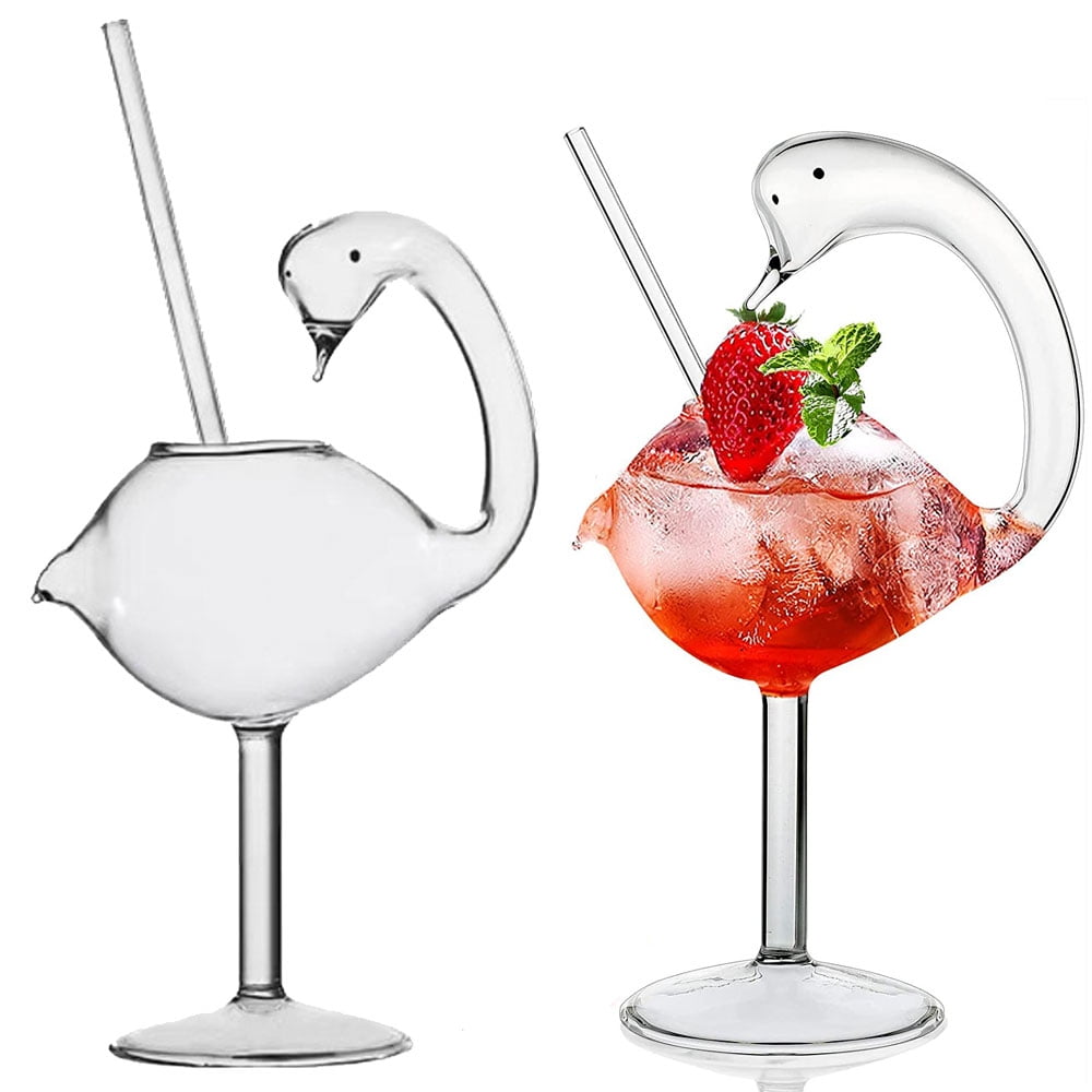 Brand Generic Cocktail Glass - Set of 2 Swan Glass 6oz Creative Drinking  Glasses Wedding Gift for Ju…See more Brand Generic Cocktail Glass - Set of  2