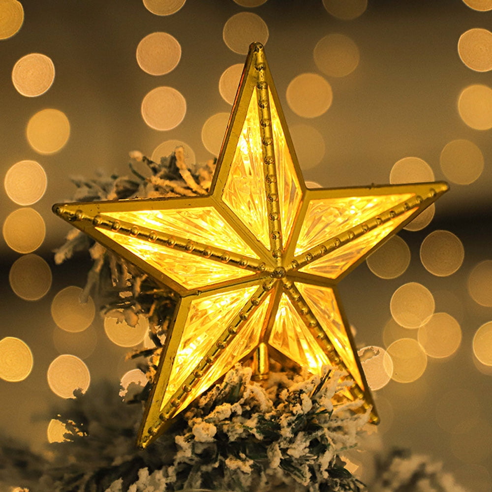 Aosijia Decoration String Light Star Christmas Tree Topper Lighted