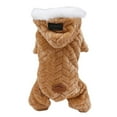 thumbnail image 1 of Aosijia Dog Pajamas 4-Legs Plush Jumpsuit Pet Thicken Coat Hoodie Winter Warm Puppy Clothes Khaki L, 1 of 9