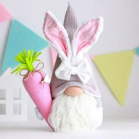 Aosijia Easter Decoration Faceless Plush Doll Easter Bunny Gnomes for Spring Party Home Decoration Gifts A