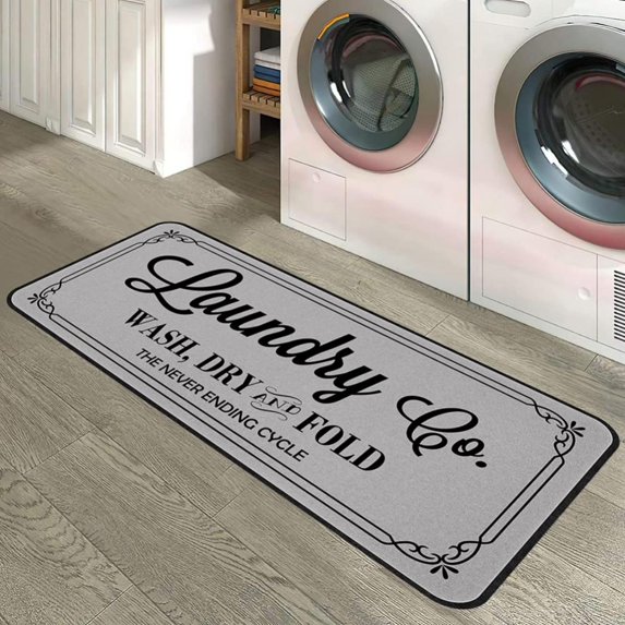 Aosijia Laundry Room Rug Runner 20 x 47 Inch Non Slip Waterproof Laundry Mat for Laundry Room Decor Washable Floor Carpet for Laundry Room Mudroom Kitchen Washroom