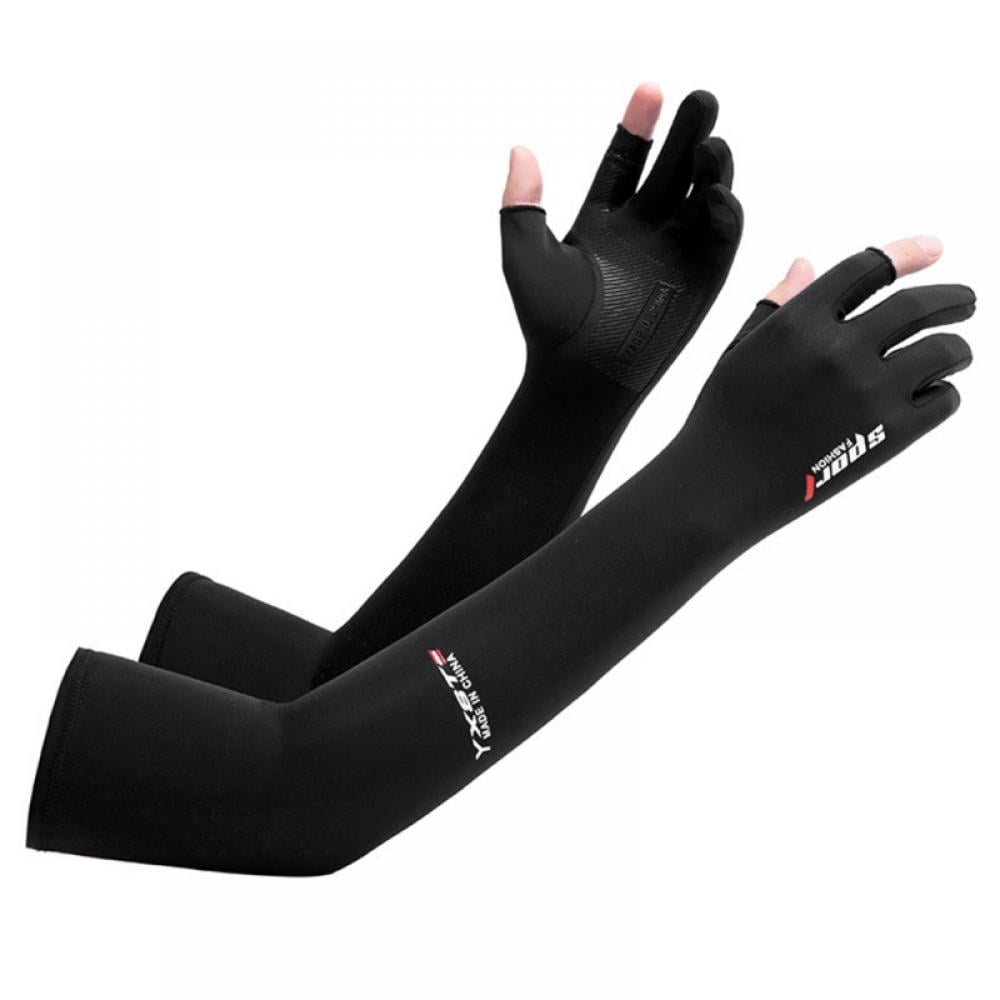 Aosijia Men Women Arm Sleeve Gloves UV Sun Protection Ice Silk Cooling