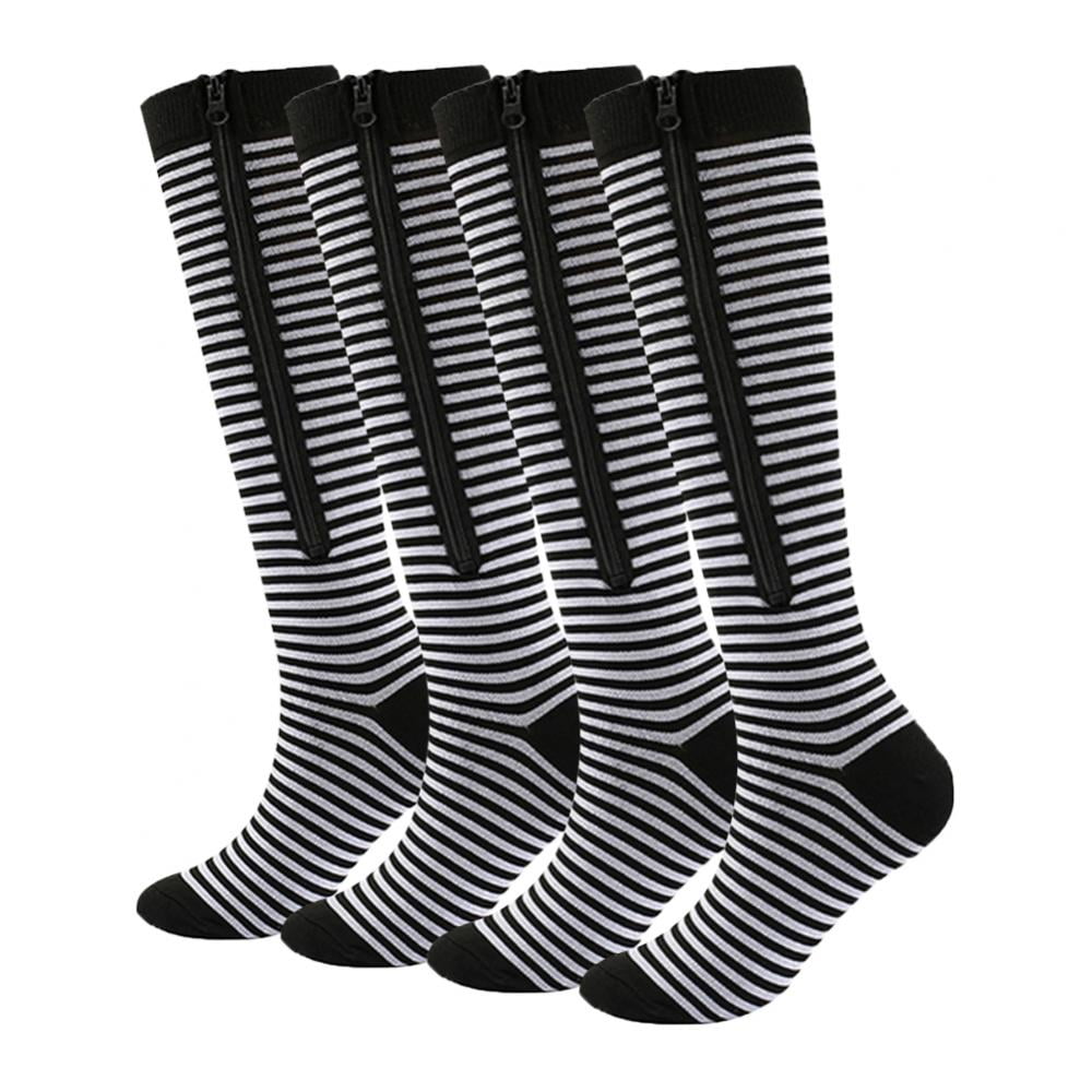 Aosijia Men Women Zipper Compression Socks 2 Pack Zip Up Circulation