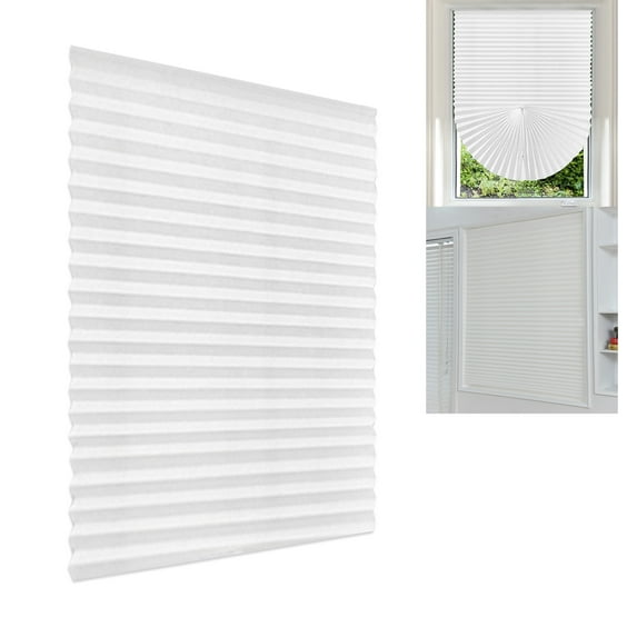 Aosijia Pleated Fabric Blind Light Filtering Shade Instant Stick on Blinds for Window Privacy Protection Quick Fix and Easy to Install with 2 Clips 1 Pack