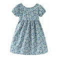thumbnail image 1 of Aosijia Summer Girl Sweet Floral Open Back Cotton Dress Baby Toddler Girl Small Floral Dress Childrens Dress, 1 of 13