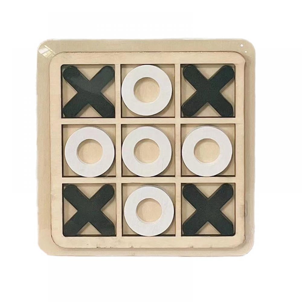 Aosijia Tic Tac Toe Game Wooden Board Game Table Toy Player Room Decor Tables Family XO Decorative Pieces Adult Rustic Kids Play Travel Backyard Indoor Games Family Gifts for Kids and Adults
