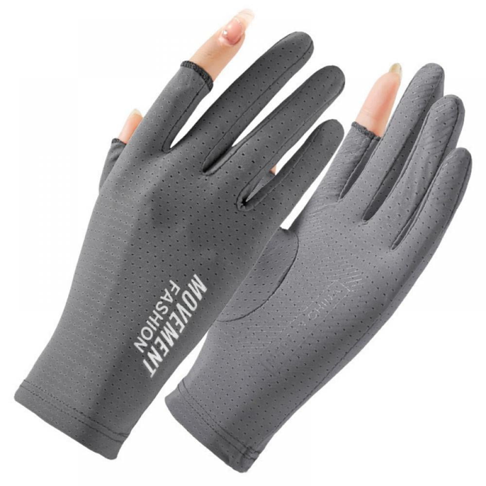 Aosijia Women UV Sun Protection Gloves 2-finger Cutting Touchscreen Non  Slip Gloves Driving Gloves Breathable Summer Outdoor Gloves for Women Girls