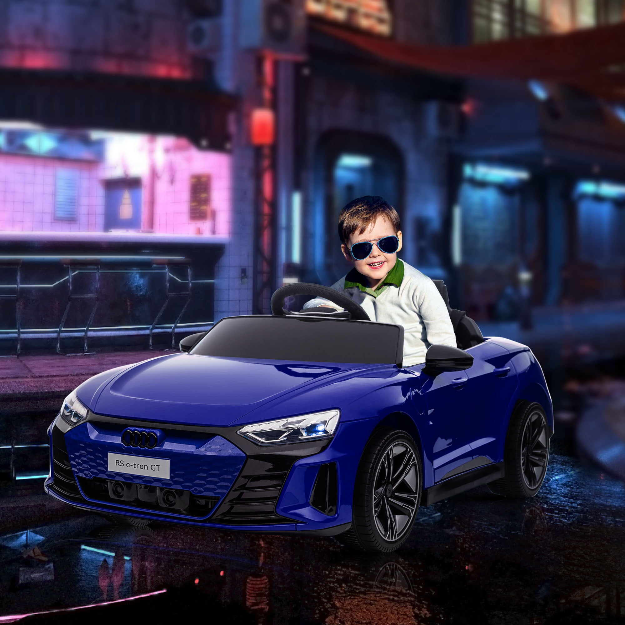 12V Dark Blue Audi RS E-tron GT Kids Ride-On Car