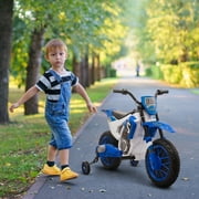 Aosom 12V Kids Motorcycle Dirt Bike Electric Ride-On Toy Off Road, Blue