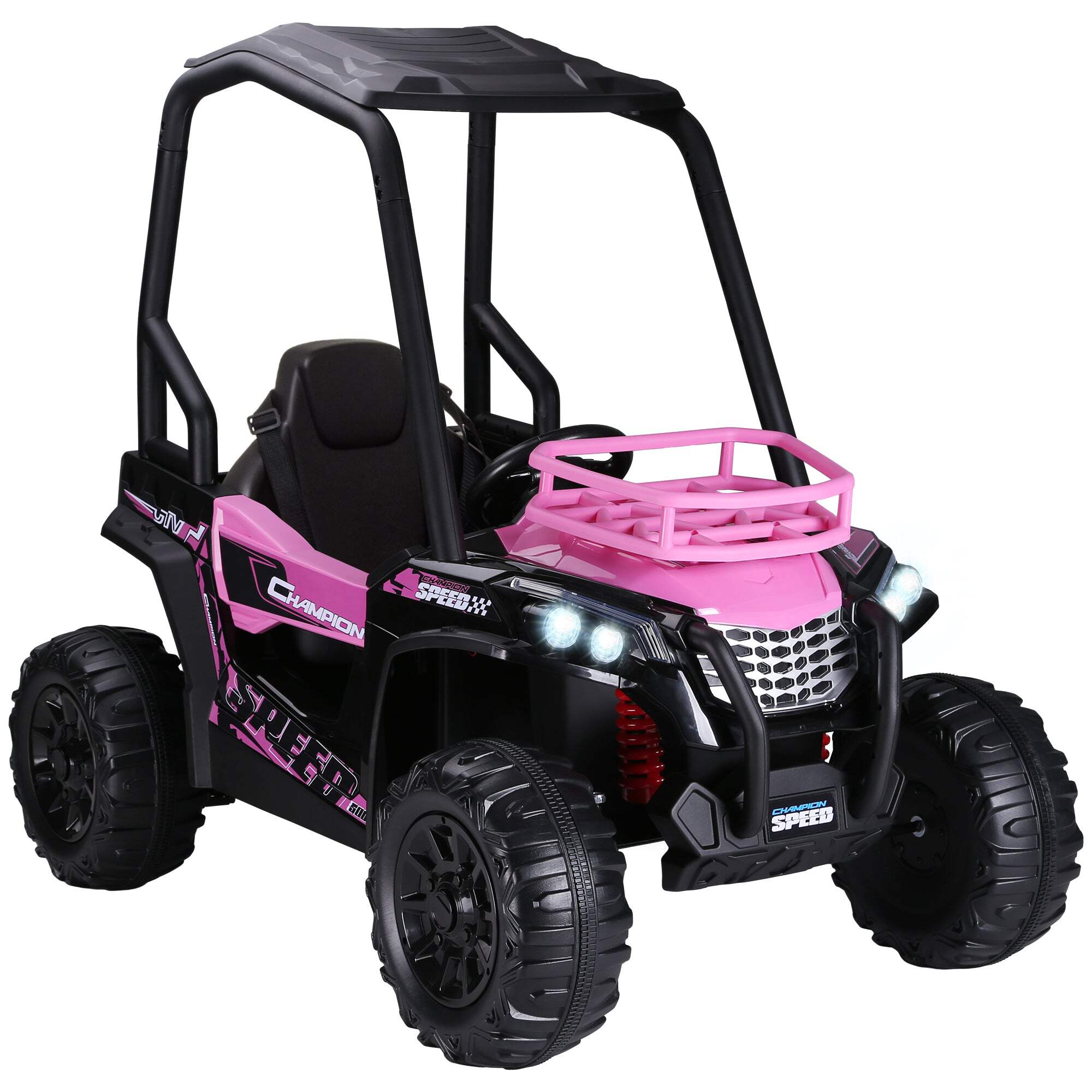 Aosom 12V Kids Utv, Battery Powered Electric Ride On Car With Music