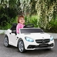 thumbnail image 1 of Aosom 12V Kids Electric Ride On Car with Parent Remote Control, Two Motors, 2 Speeds, Music, LED Lights, USB for 3-6 Years Old, White, 1 of 9