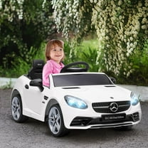 Aosom 12V Kids Electric Ride On Car with Parent Remote Control, Two Motors, 2 Speeds, Music, LED Lights, USB for 3-6 Years Old, White