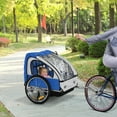 thumbnail image 1 of Aosom 2-Seat Child Bike Trailer for Kids with a Strong Steel Frame, 5-Point Safety Harnesses, & Comfortable Seat, Blue, 1 of 10