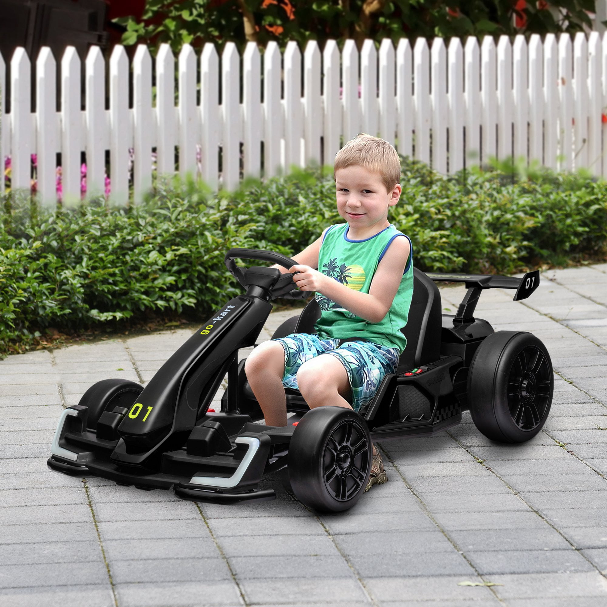 Aosom, Electric Drifting Go Kart, 24V, Adjustable Seat, Lights ...