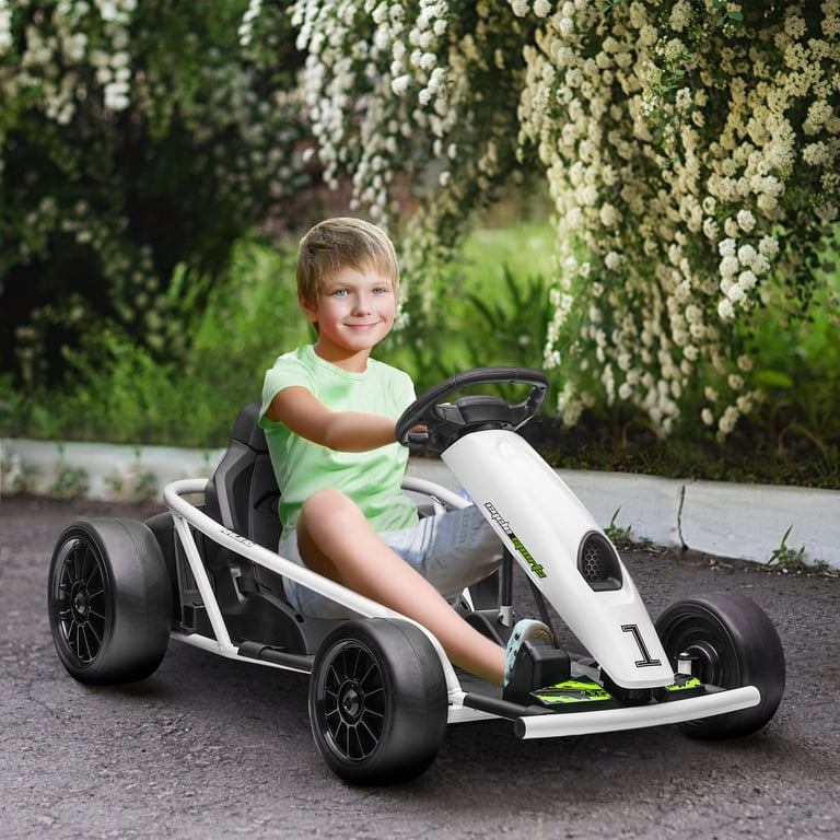 Aosom Teens Drift Electric Fast Go Kart, 24V 8.1 MPH with Music