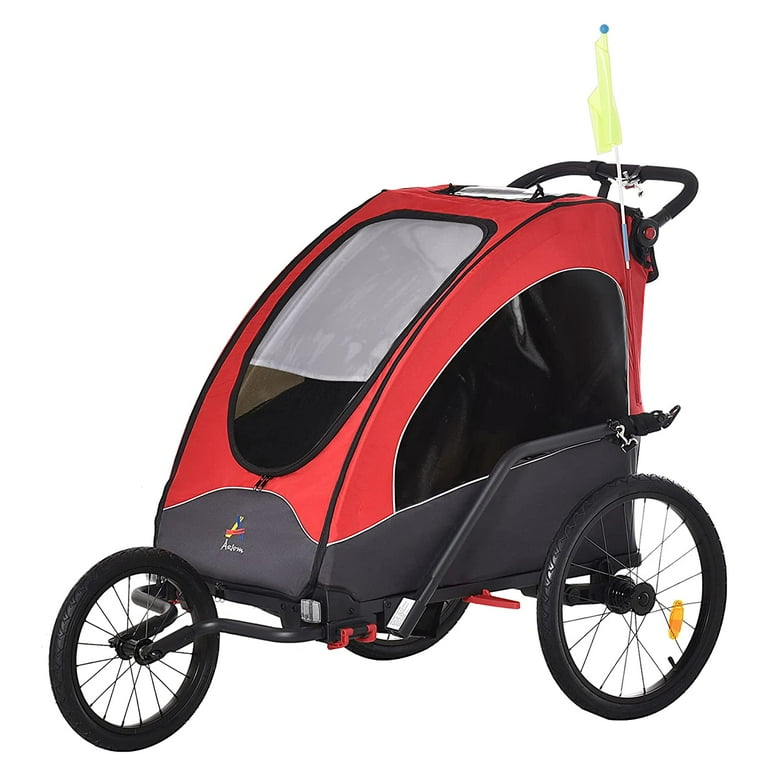 Aosom Bike Trailer for Kids 3 In1 Foldable Child Jogger Stroller