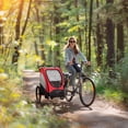 thumbnail image 1 of Aosom Bike Trailer for Kids 3 In1 Foldable Child Jogger Baby Stroller Transport Carrier, Rubber Tires Kid Bicycle Trailer Red and Gray, 1 of 9
