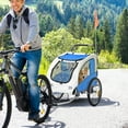 thumbnail image 1 of Aosom Dog Bike Trailer 2-In-1 Pet Stroller with Canopy and Storage Pockets, Blue, 1 of 10