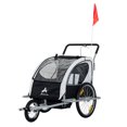 Aosom Elite 2In1 ThreeWheel Bicycle Cargo Trailer & Jogger for Two