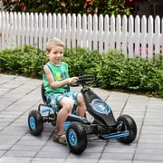 Aosom Ergonomic Pedal Go Kart Kids Ride-on Toy Pedal Car Go Cart, Blue