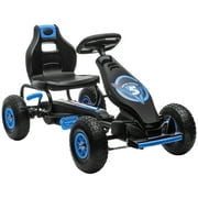 Aosom Ergonomic Pedal Go Kart Kids Ride-on Toy Pedal Car Go Cart, Blue