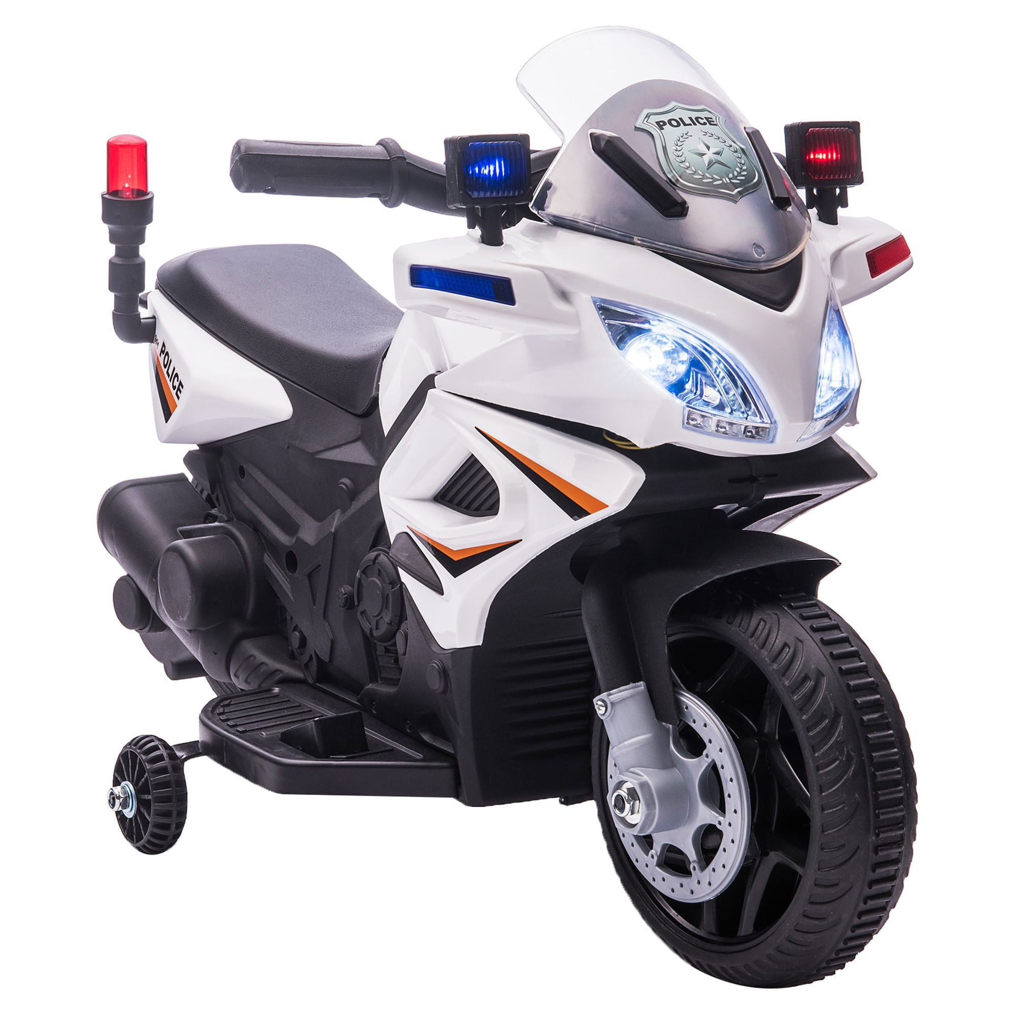 Aosom Enfants Pédale Électrique Moto Ride-On Jouet 6V Batterie Alimenté  Avec Musique Corne Phares Moto pour Filles Garçon 3-6 Ans Bleu 
