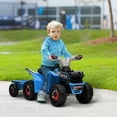 thumbnail image 1 of Aosom Kids ATV Quad Car with Back Trailer, 6V Kids Electric Car with Forward Backward Function for Toddlers Ages 18-36 Months, Blue, 1 of 9
