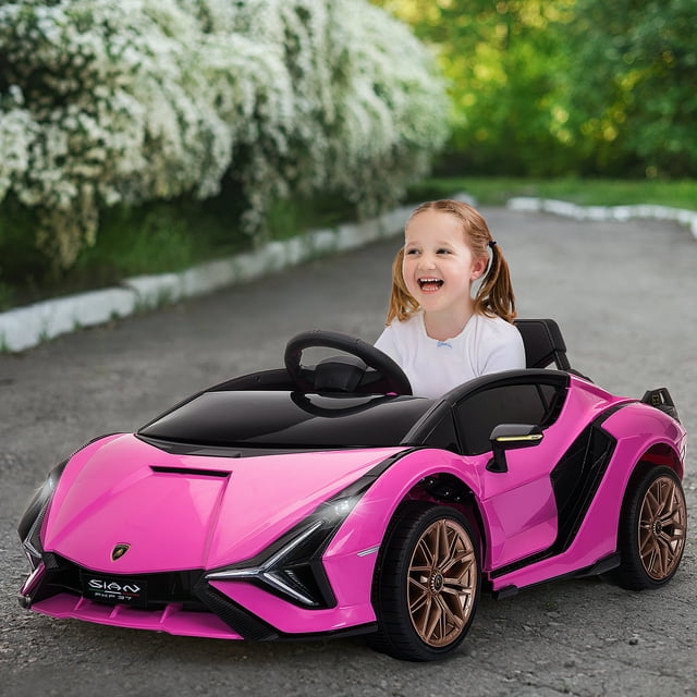 Aosom's Lamborghini SIAN 12V Kids Ride On Car with Music, Lights ...