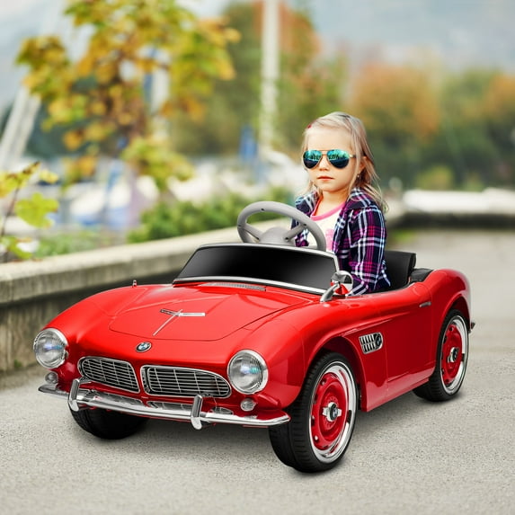 Aosom Licensed BMW 12V Kid Electric Ride-On Car with Easy Transport, Red