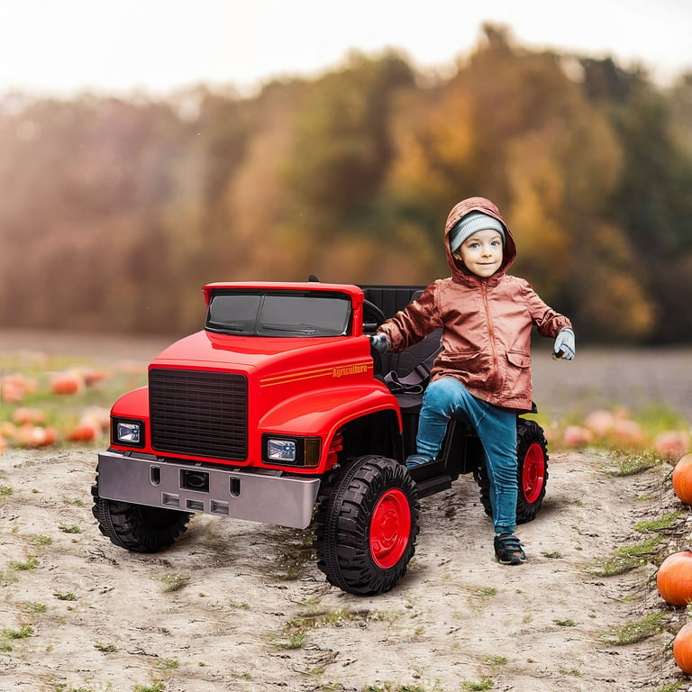 Aosom Electric 2-Seater Ride-On Tractor Truck Toy for Kids, 12V