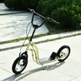 thumbnail image 1 of Aosom Youth Scooter Front and Rear Caliper Dual Brakes 12-Inch Inflatable Front Wheel Ride On Toy For Age 5+, Beige, 1 of 9