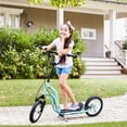 thumbnail image 1 of Aosom Youth Scooter Front and Rear Caliper Dual Brakes 12-Inch Inflatable Front Wheel Ride On Toy For Age 5+, Blue, 1 of 10