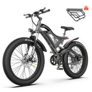 Aostirmotor Electric Mountain Bike 750W 48V15Ah Removable Lithium Battery, Fat Tire Ebike 26x4.0 inch Electric Bike for Adults UL2849