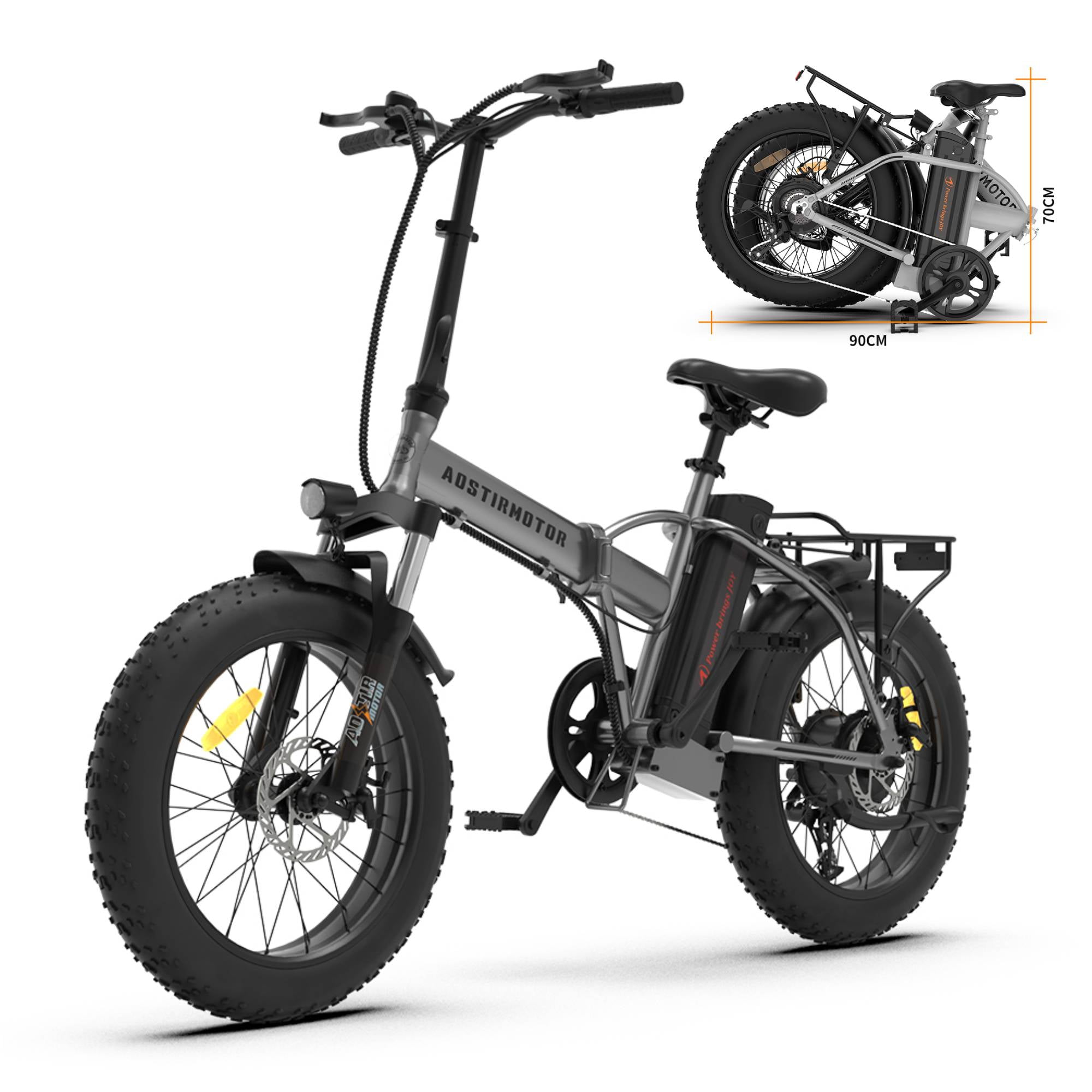 Aostirmotor Folding Electric Bike Inch Fat Tire With W Motor