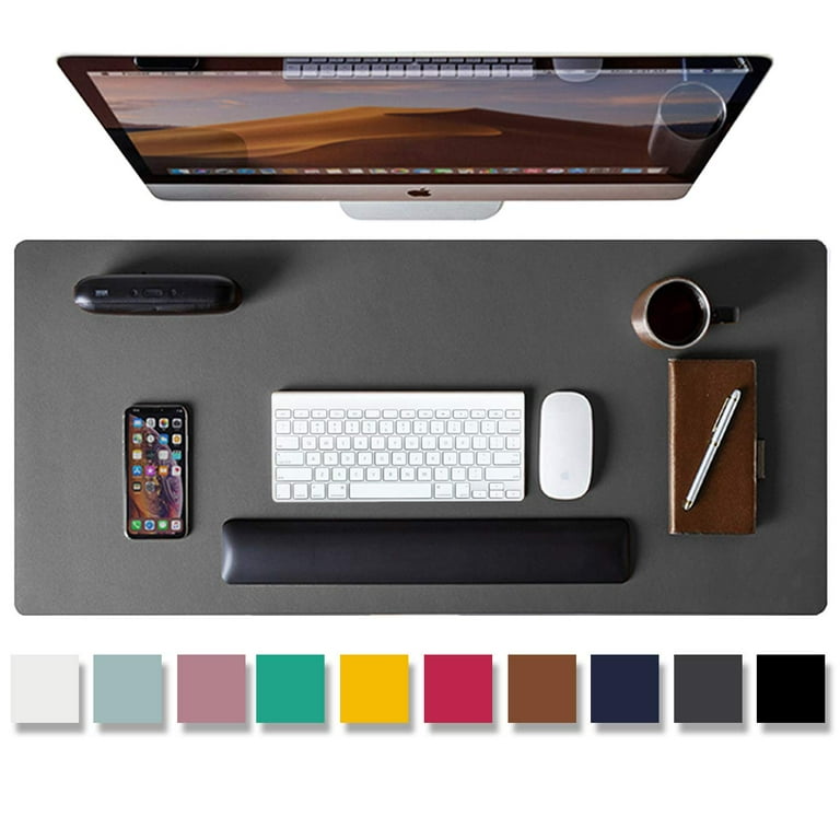Aothia Leather Desk Pad Protector Mouse Pad Office Desk Mat Non Slip PU Leather Desk Blotter Laptop Desk Pad Waterproof Desk Writing Pad for Office and Home 36 x 17