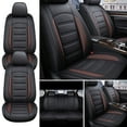 thumbnail image 1 of Aotiyer 5pcs Car Seat Covers Full Set Universal Faux Leather Automotive Vehicle Cushion Cover Waterproof Protectors Interior Accessories for Most Sedans SUV Pickup Truck,Black&Coffee, 1 of 6