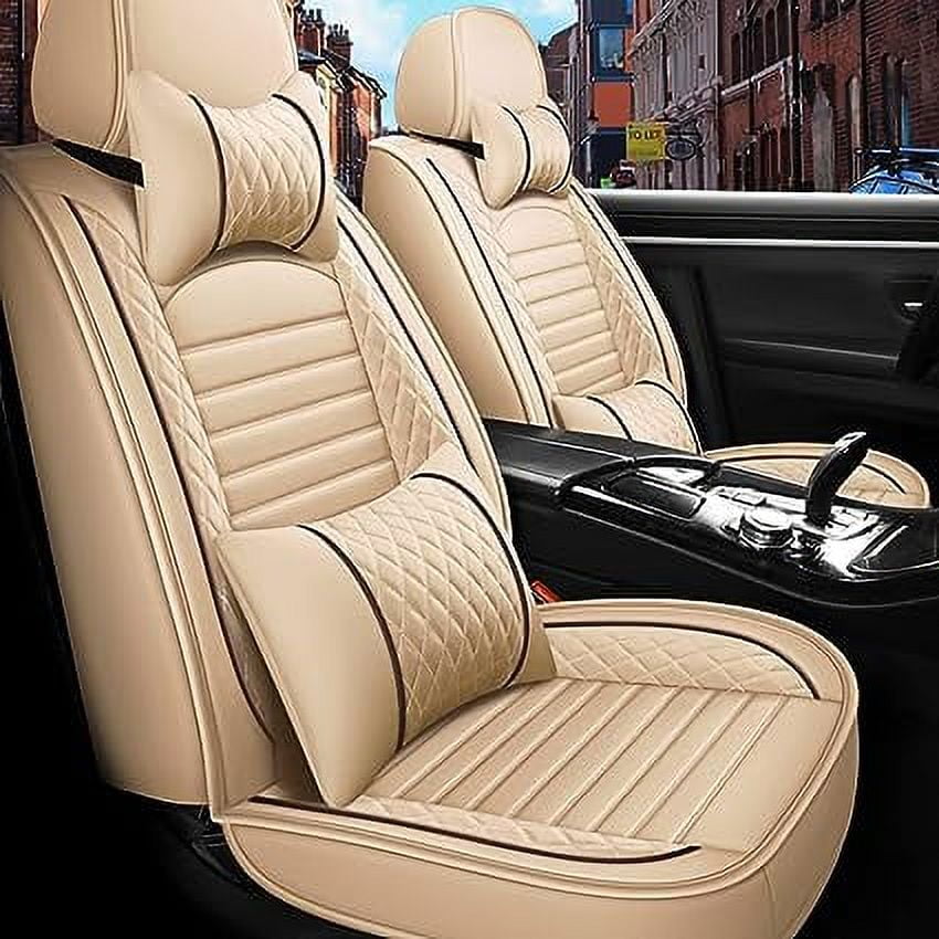 Aotiyer Full Set Car Seat Covers, Crown PU Leather Car Seat Cover Full  Surround, Durable Comfortable Automotive Vehicle Cushion Cover Fit for Most 5  Seats Cars/SUV/Truck/Vans 