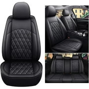 Aotiyer Full Set Car Seat Covers Universal Car Seat Covers Accessories Full Surround Breathable and Waterproof Leather Automotive Seat Covers for Most Cars SUVs Pick-up Trucks,Black