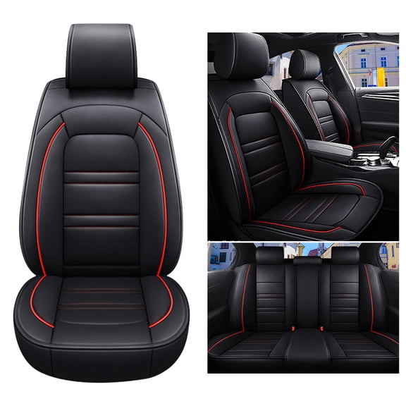 Aotiyer Universal Car Seat Covers 5PCS Full Set Car Seat Covers Accessories Breathable and Waterproof Leather Automotive Seat Covers for Most Cars SUVs Pick-up Trucks